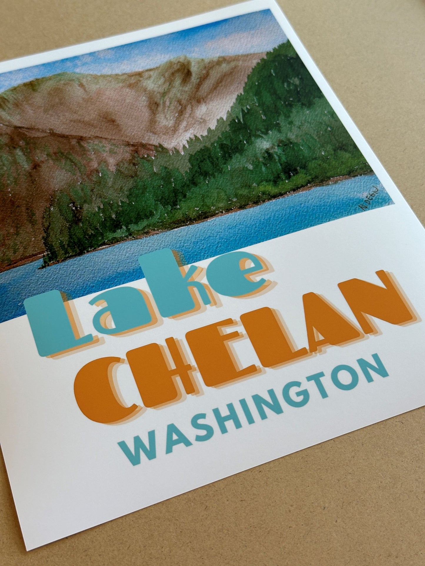 Washington Lake Chelan Giclee Travel Art Print