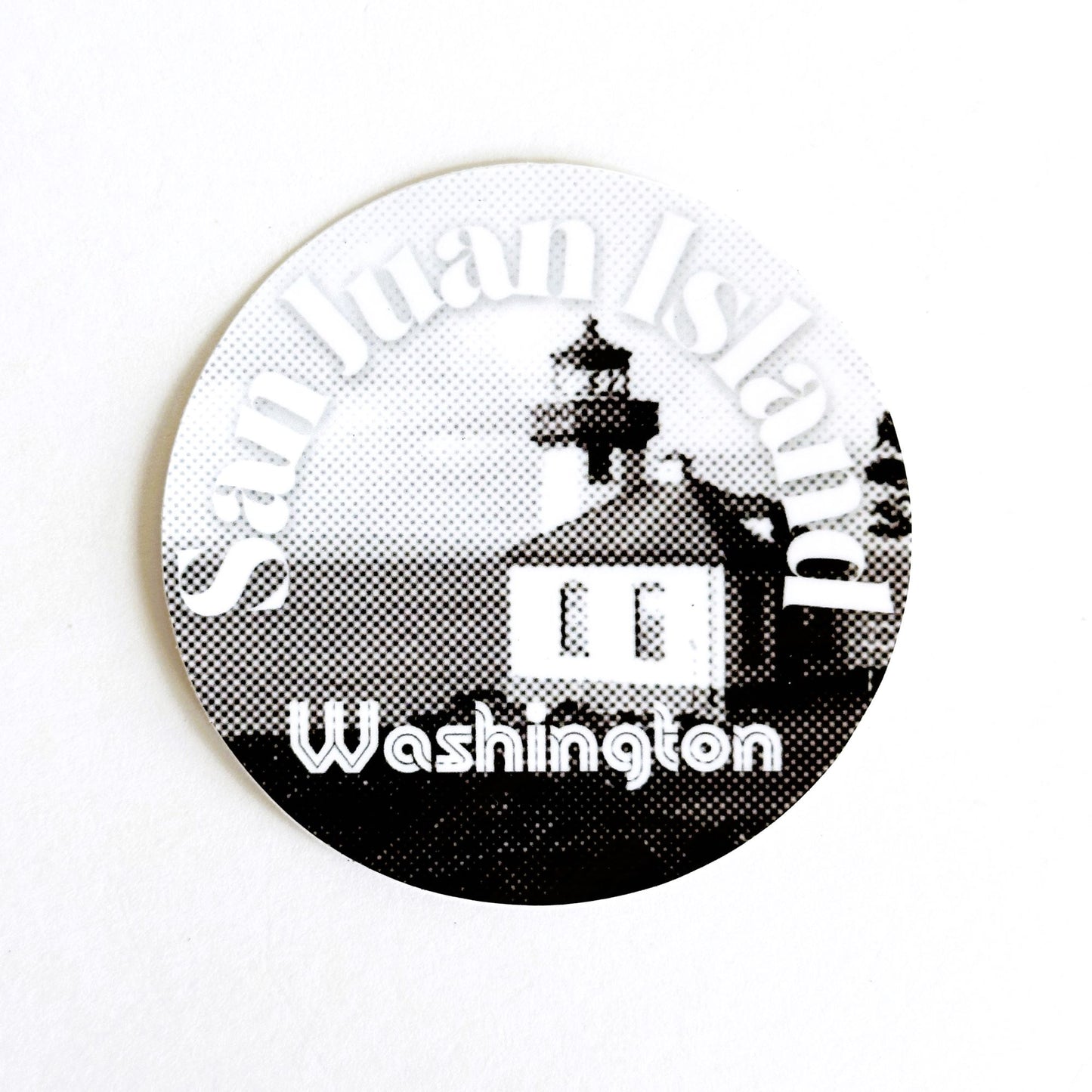 Washington State San Juan Island, Lime Kiln Lighthouse. Weatherproof Sticker