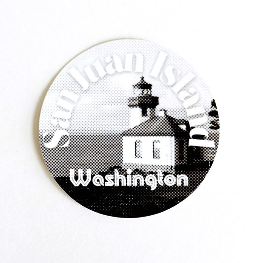 Washington State San Juan Island, Lime Kiln Lighthouse. Weatherproof Sticker