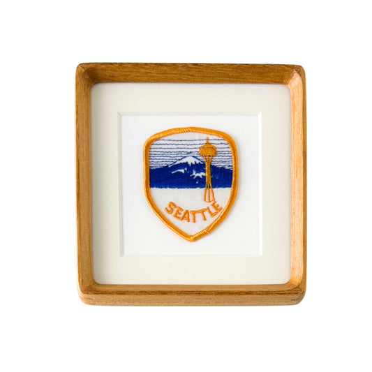 Washington State Seattle Space Needle Vintage Framed Travel Patch