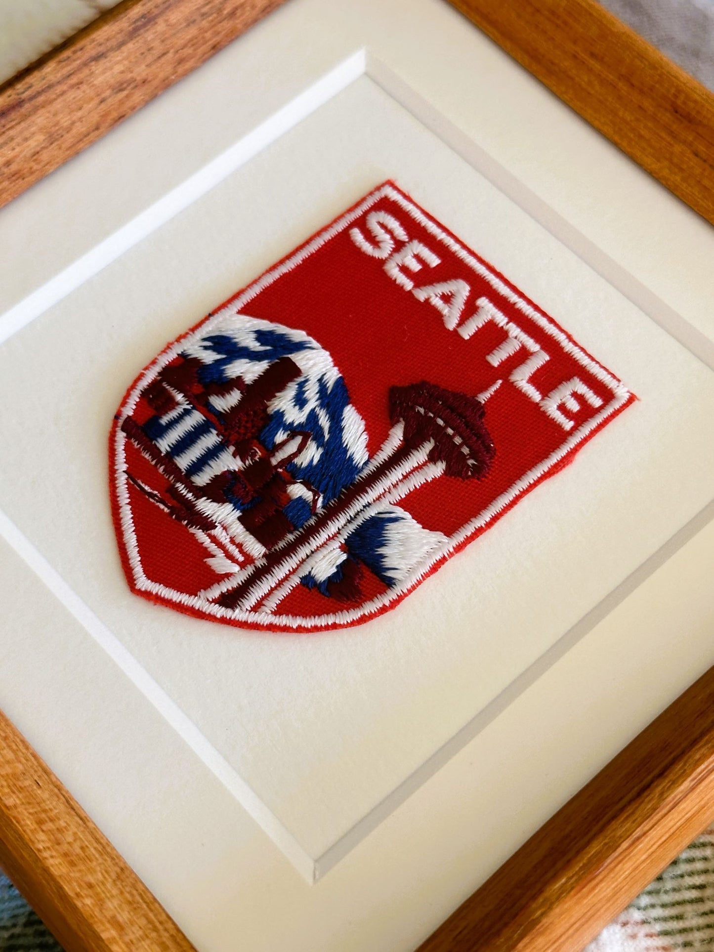 Washington Seattle Space Needle Vintage Framed Travel Patch