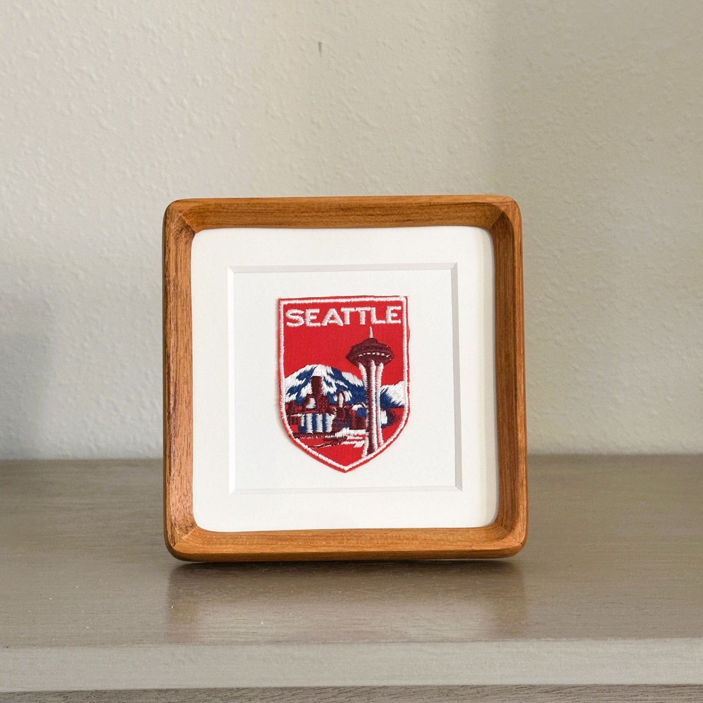 Washington Seattle Space Needle Vintage Framed Travel Patch