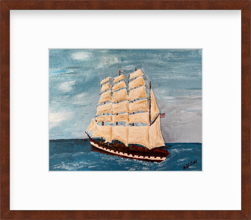 Washington Tall Ships Painting by Nikki Degn Art Print