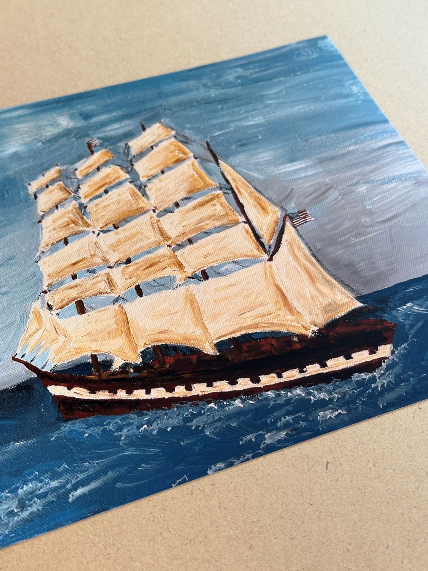 Washington Tall Ships Painting by Nikki Degn Art Print