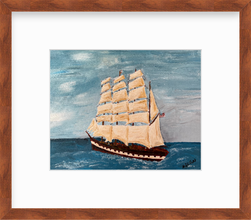 Washington Tall Ships Painting by Nikki Degn Art Print