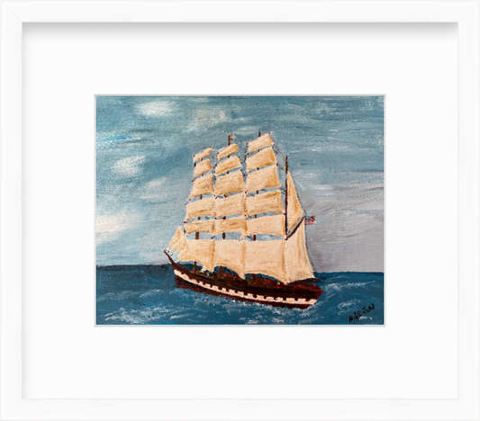 Washington Tall Ships Painting by Nikki Degn Art Print
