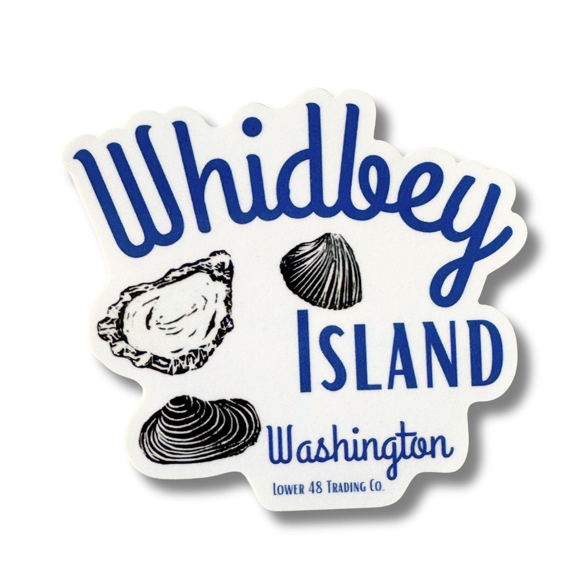 Washington Whidbey Island Block Print Shells Weatherproof Sticker Lower 48 Trading Co.