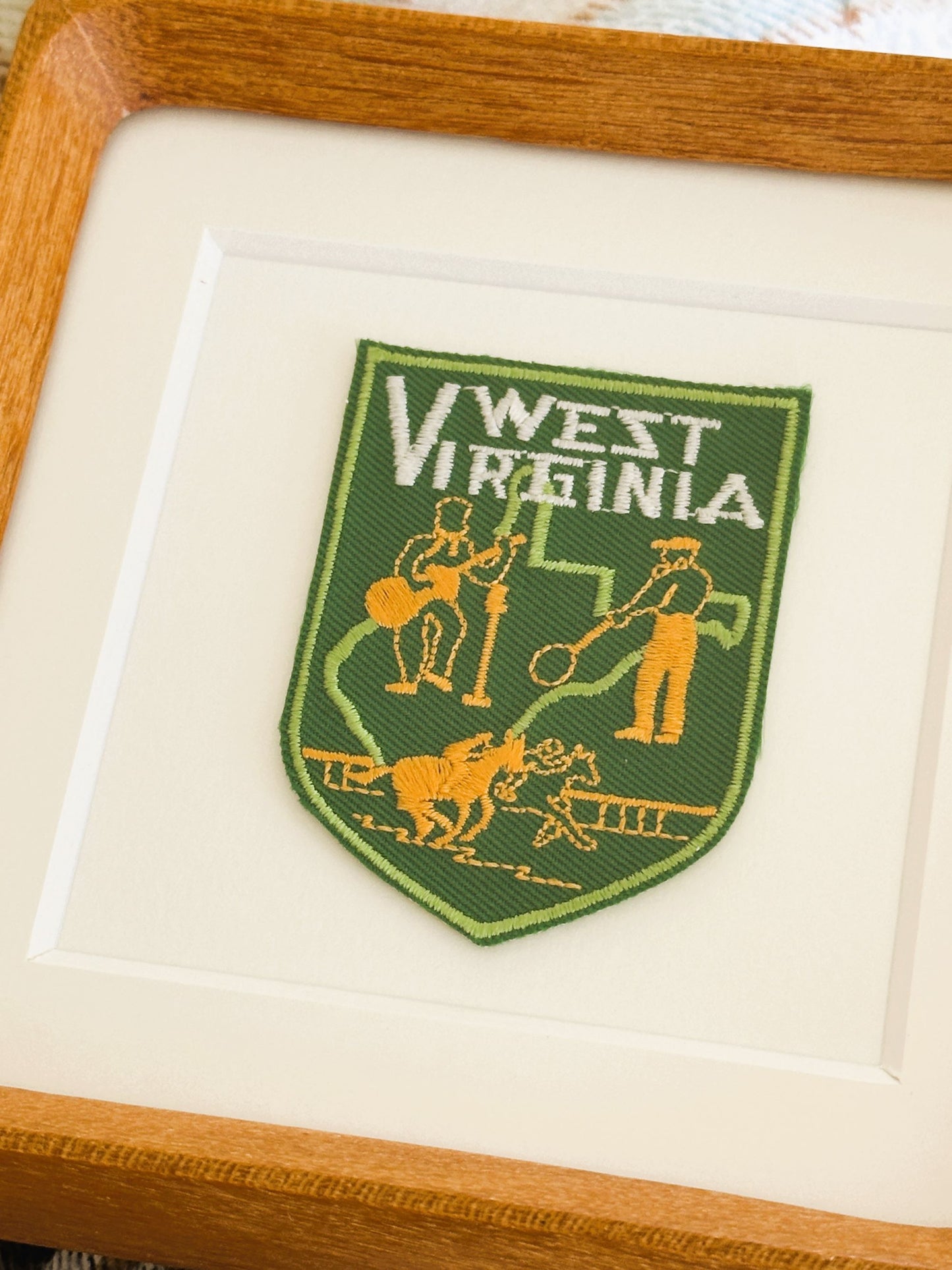 West Virginia Vintage Framed Travel Patch