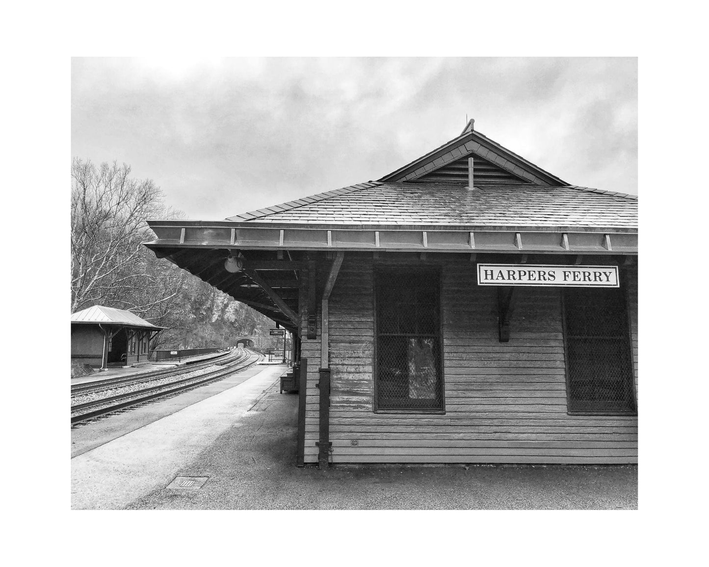 West Virginia Harpers Ferry Train Station Giclee Travel Print