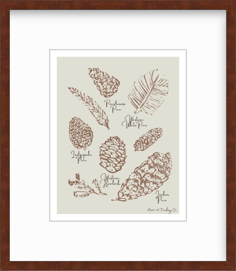 Western Pines Block Print by Nikki Degn Giclee Art Print