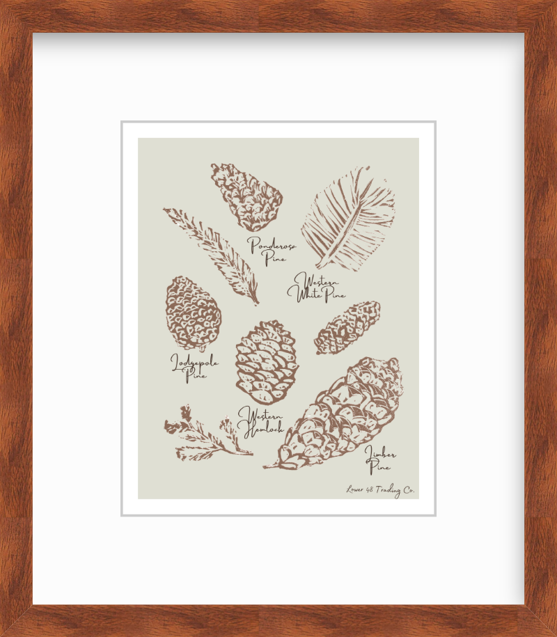 Western Pines Block Print by Nikki Degn Giclee Art Print