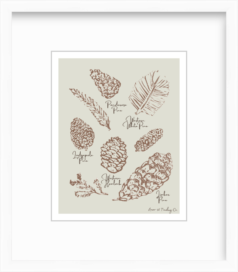 Western Pines Block Print by Nikki Degn Giclee Art Print