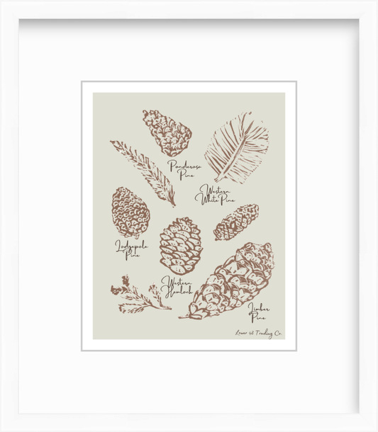 Western Pines Block Print by Nikki Degn Giclee Art Print