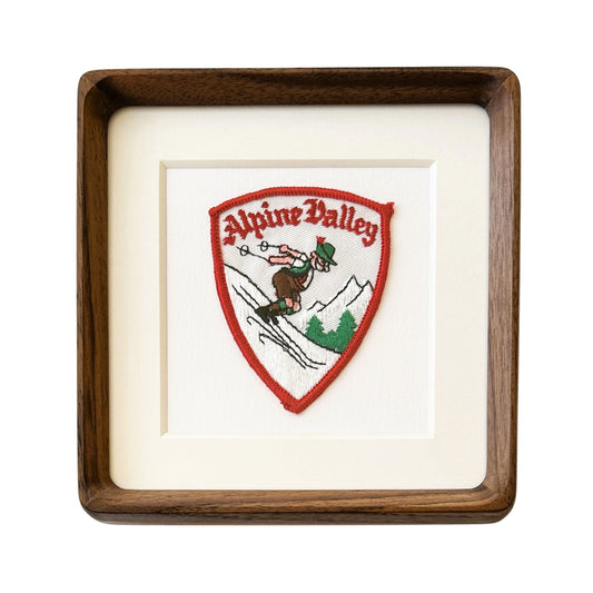 Wisconsin Alpine Valley Ski Elkhorn Vintage Patch Wood Framed
