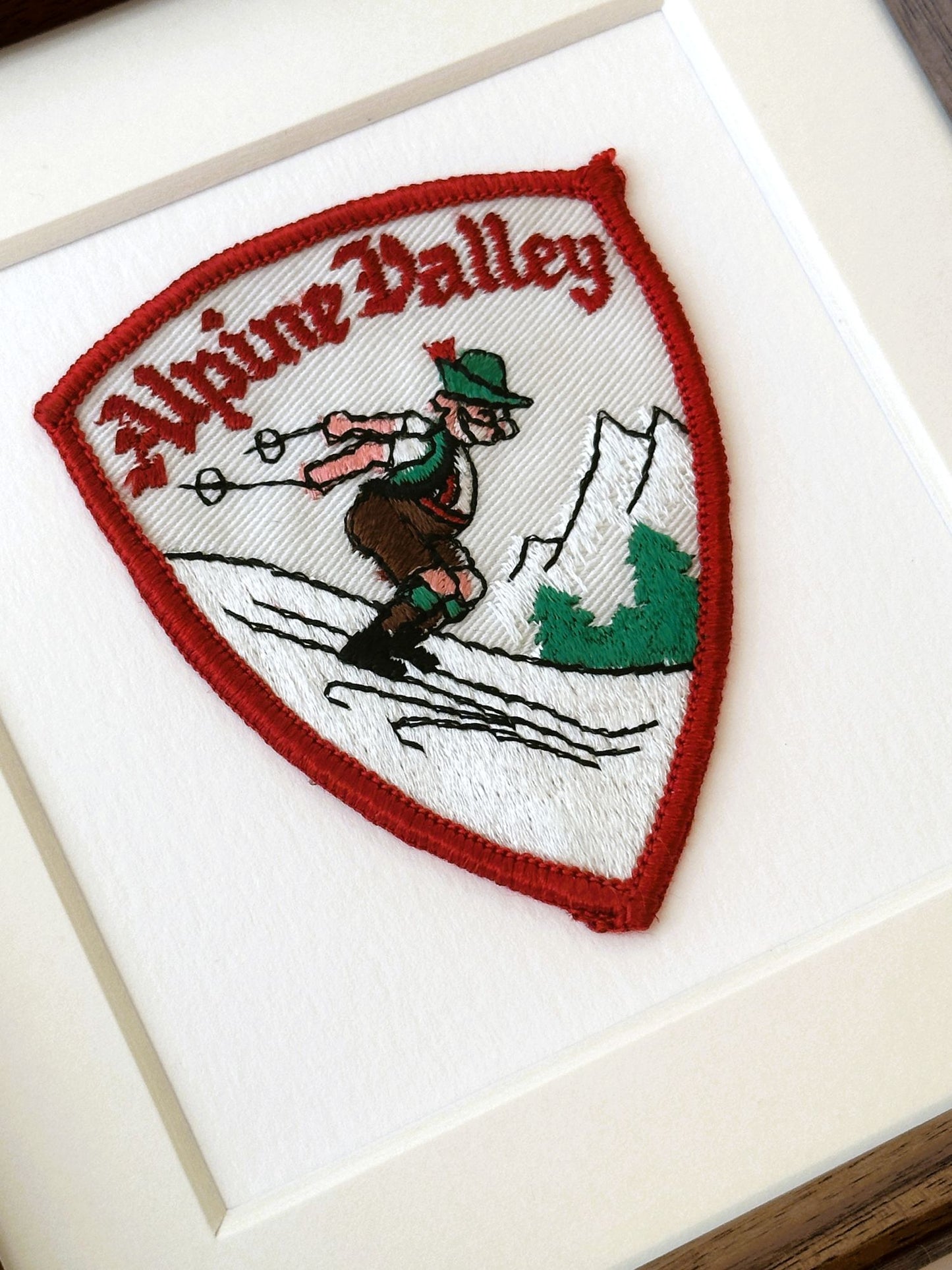 Wisconsin Alpine Valley Ski Elkhorn Vintage Patch Wood Framed