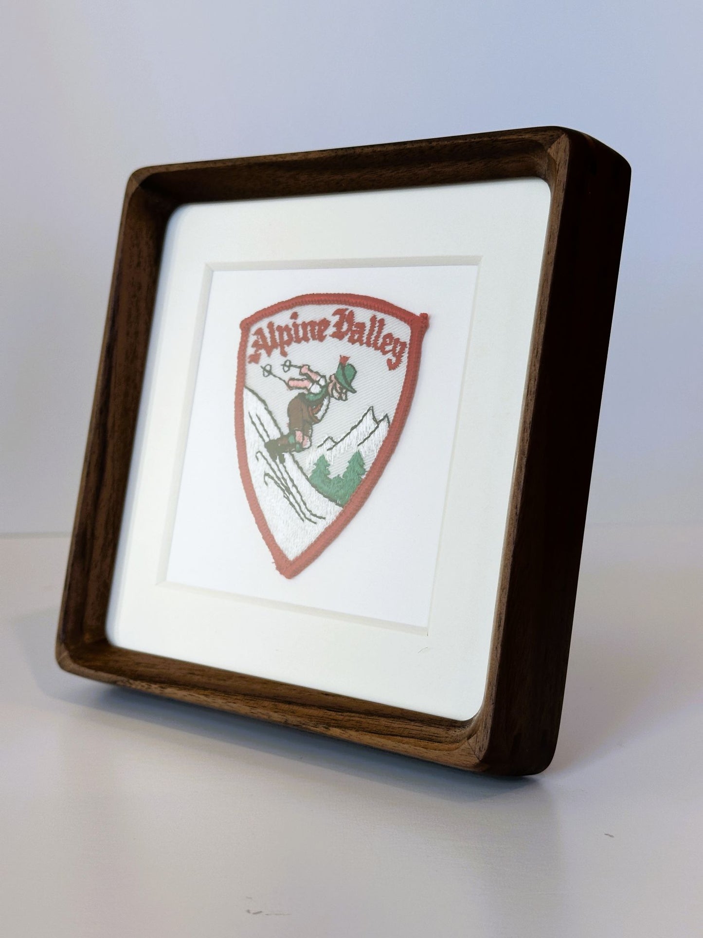Wisconsin Alpine Valley Ski Elkhorn Vintage Patch Wood Framed
