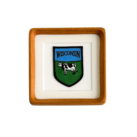 Wisconsin Cow Vintage Framed Travel Patch