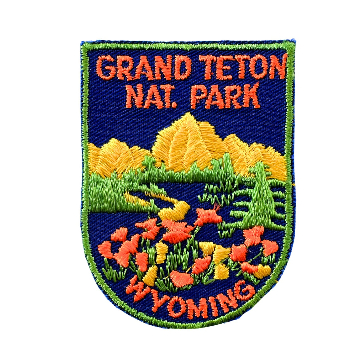 Wyoming Grand Teton National Park Jackson Hole Scene Vintage Patch