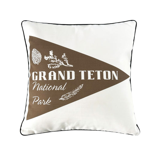 Wyoming Grand Teton National Park Pennant Design Throw Pillow