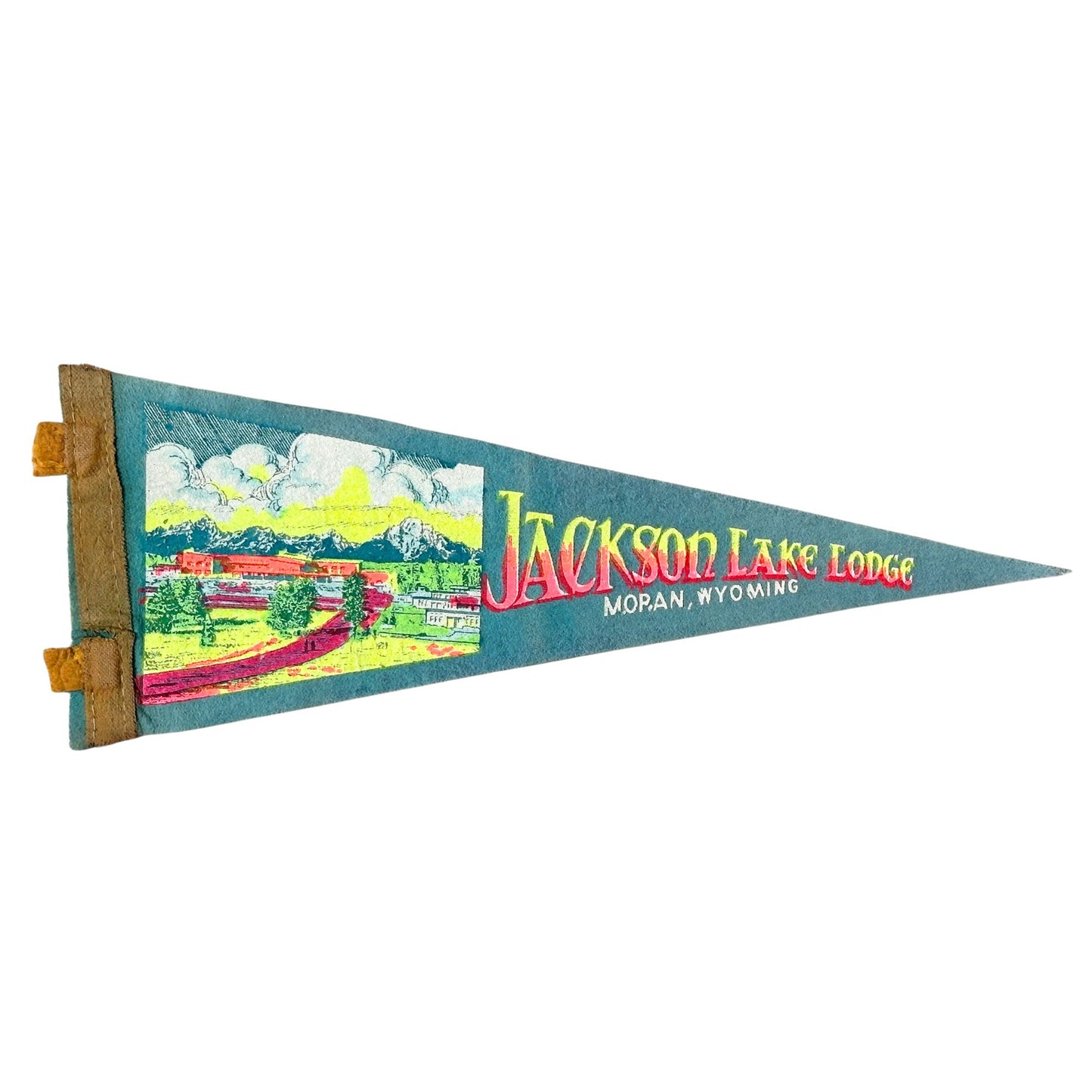 Wyoming Jackson Lake Lodge Small Vintage Pennant