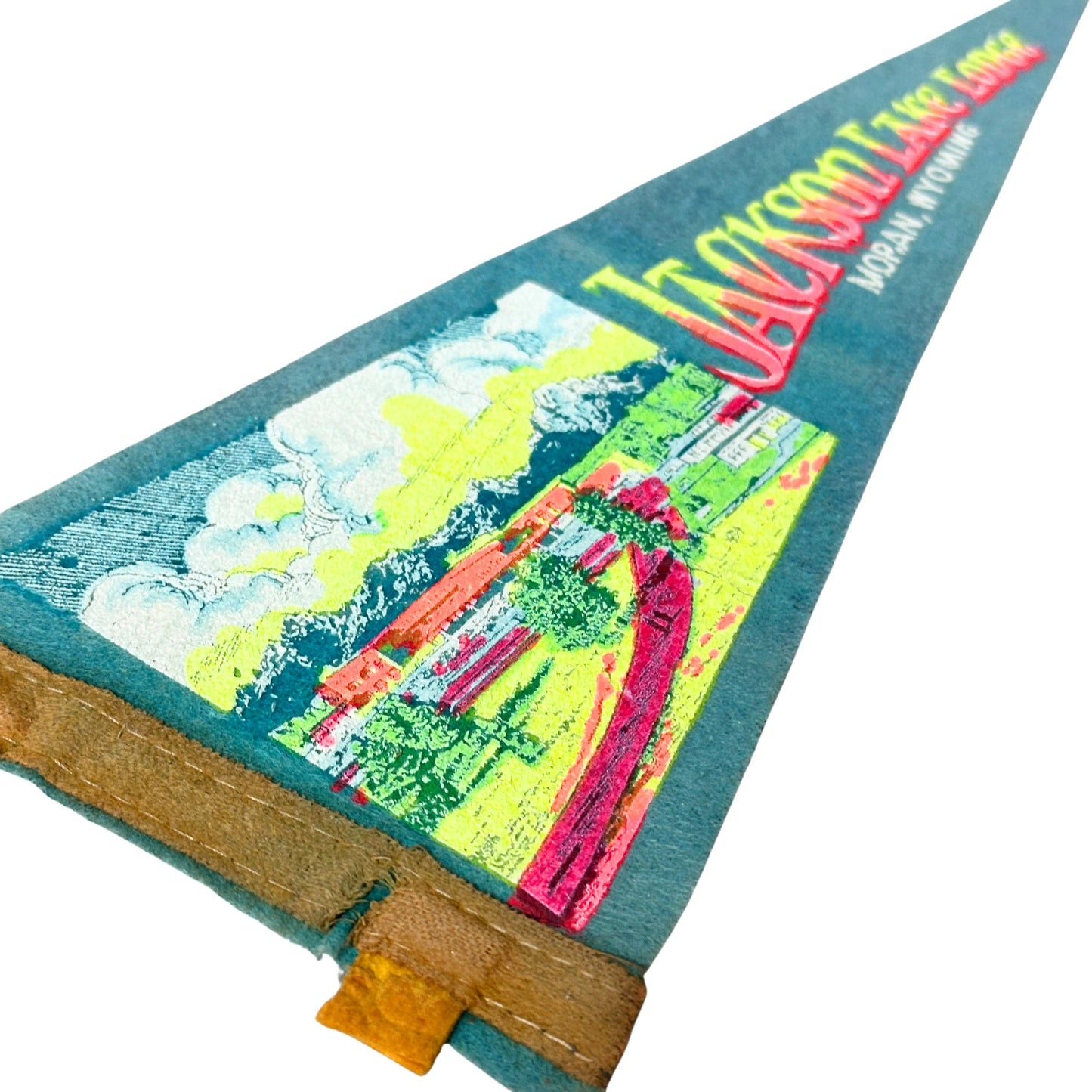 Wyoming Jackson Lake Lodge Small Vintage Pennant