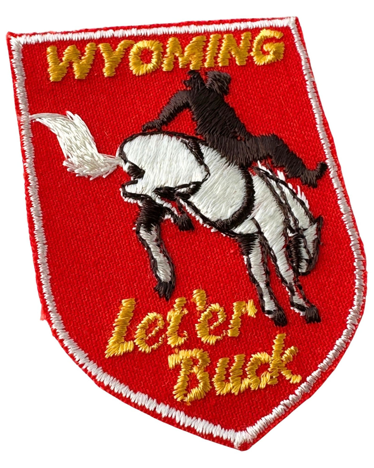 Wyoming Let 'er Buck Vintage Red Patch