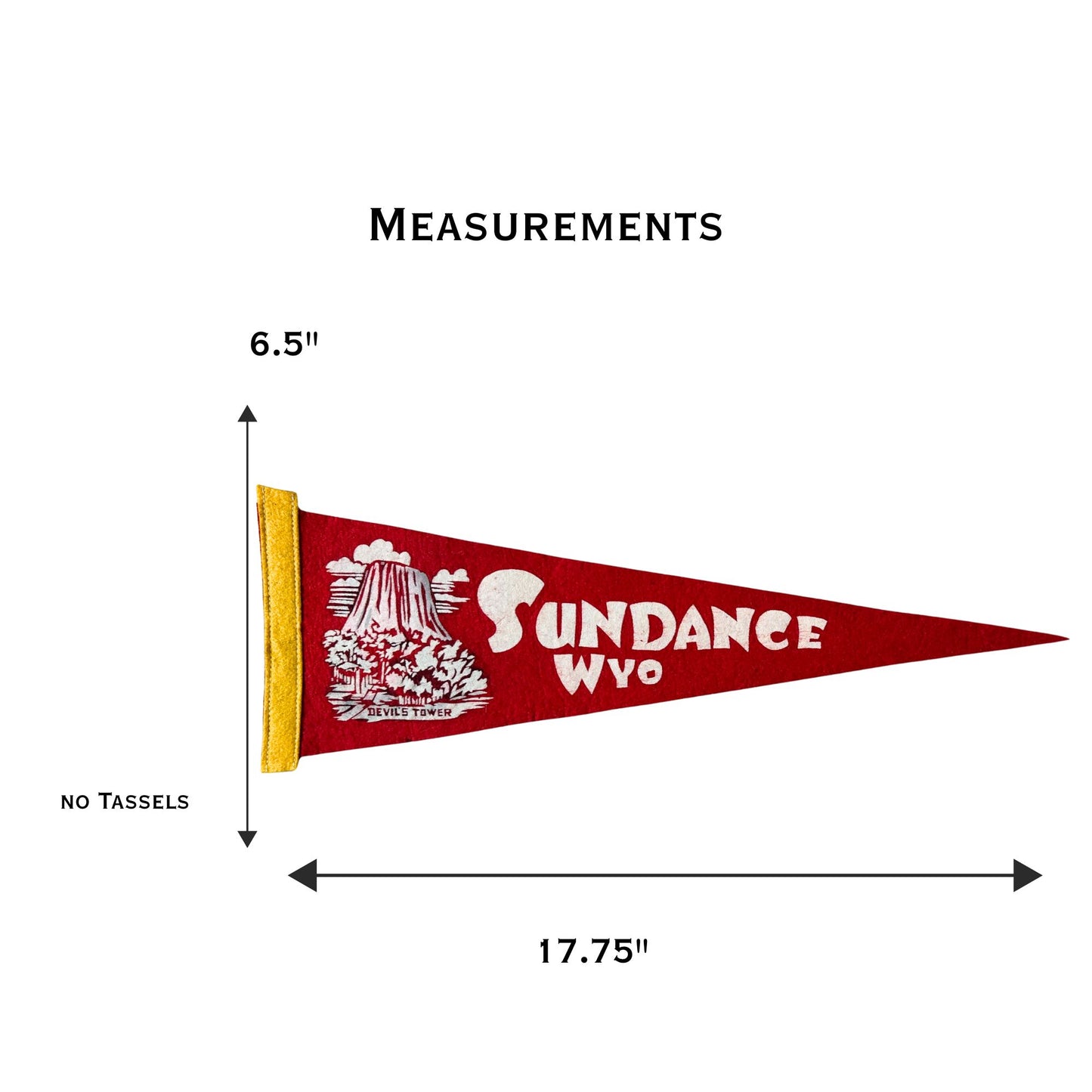 Wyoming Sundance Devil's Tower Vintage Pennant