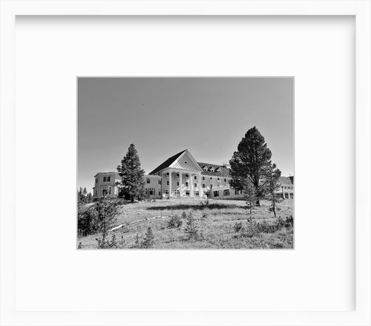 Wyoming Yellowstone National Park Lake Hotel Black and White Giclee Print