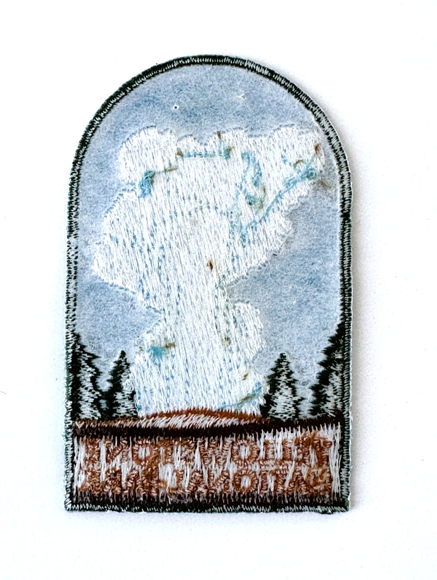 Wyoming Yellowstone National Park Old Faithful Geyser View Vintage Patch