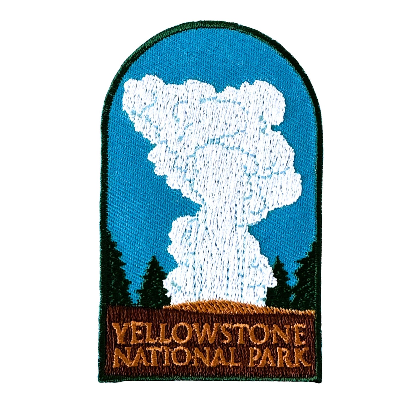 Wyoming Yellowstone National Park Old Faithful Geyser View Vintage Patch