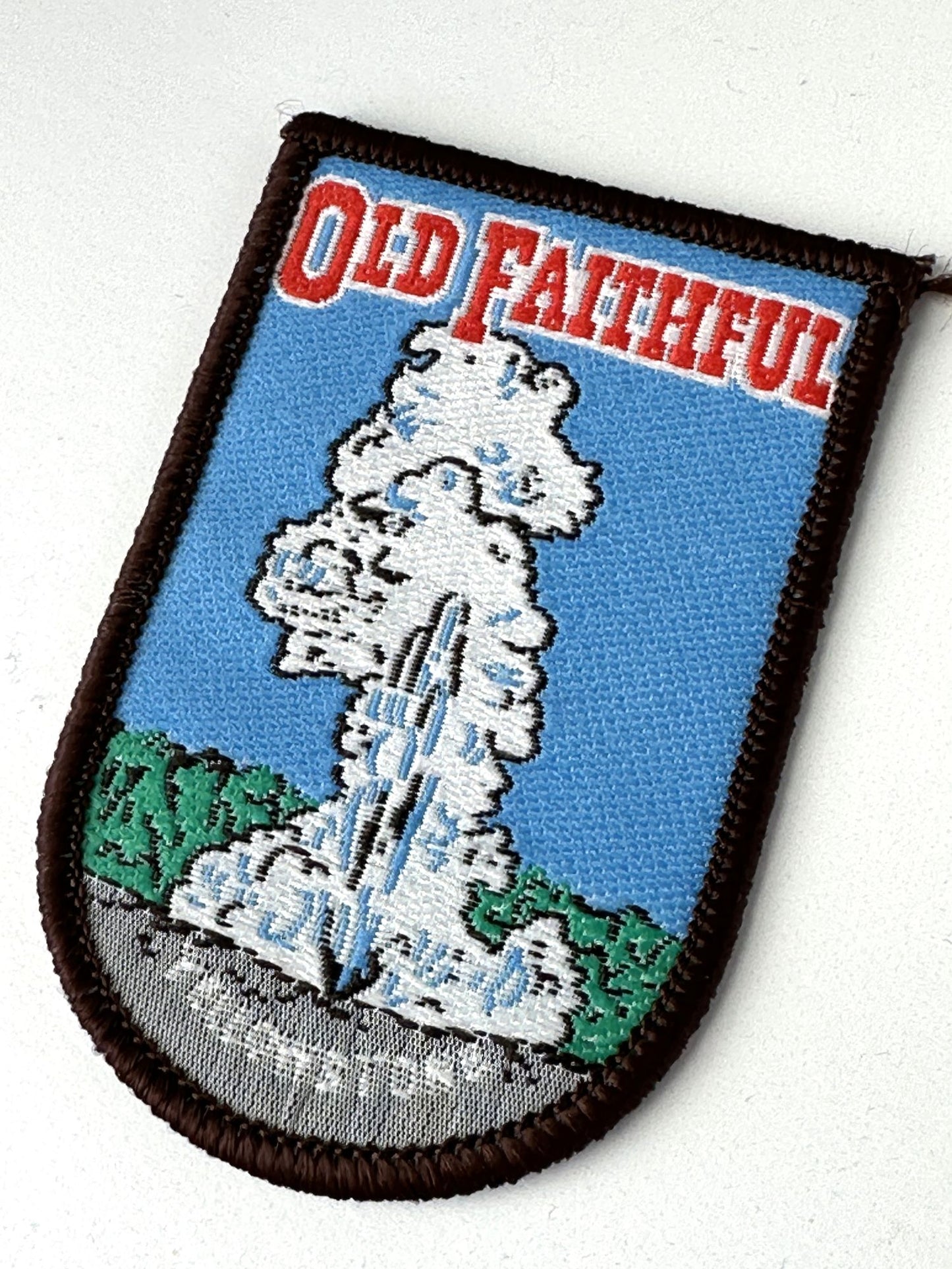 Wyoming Yellowstone National Park Old Faithful Geyser Vintage Patch