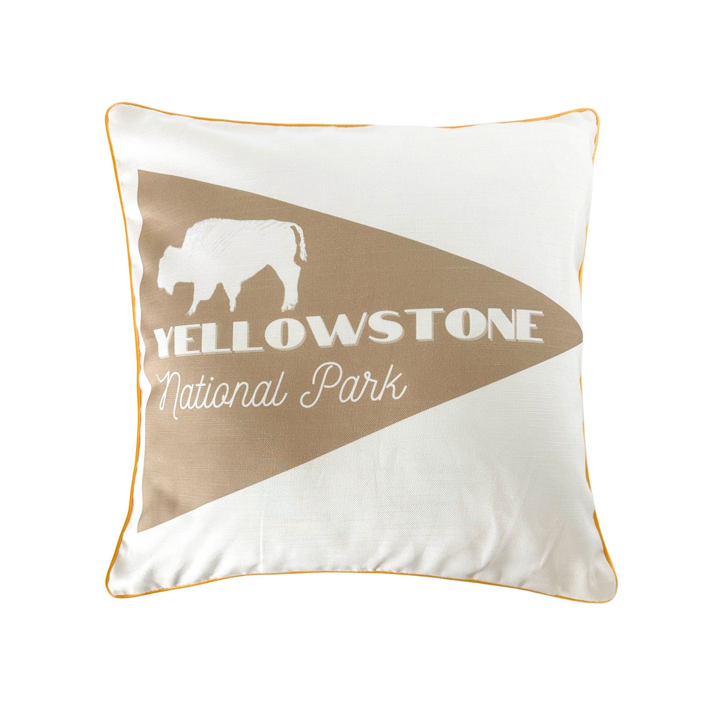 Wyoming Yellowstone National Park Pennant Design Throw Pillow