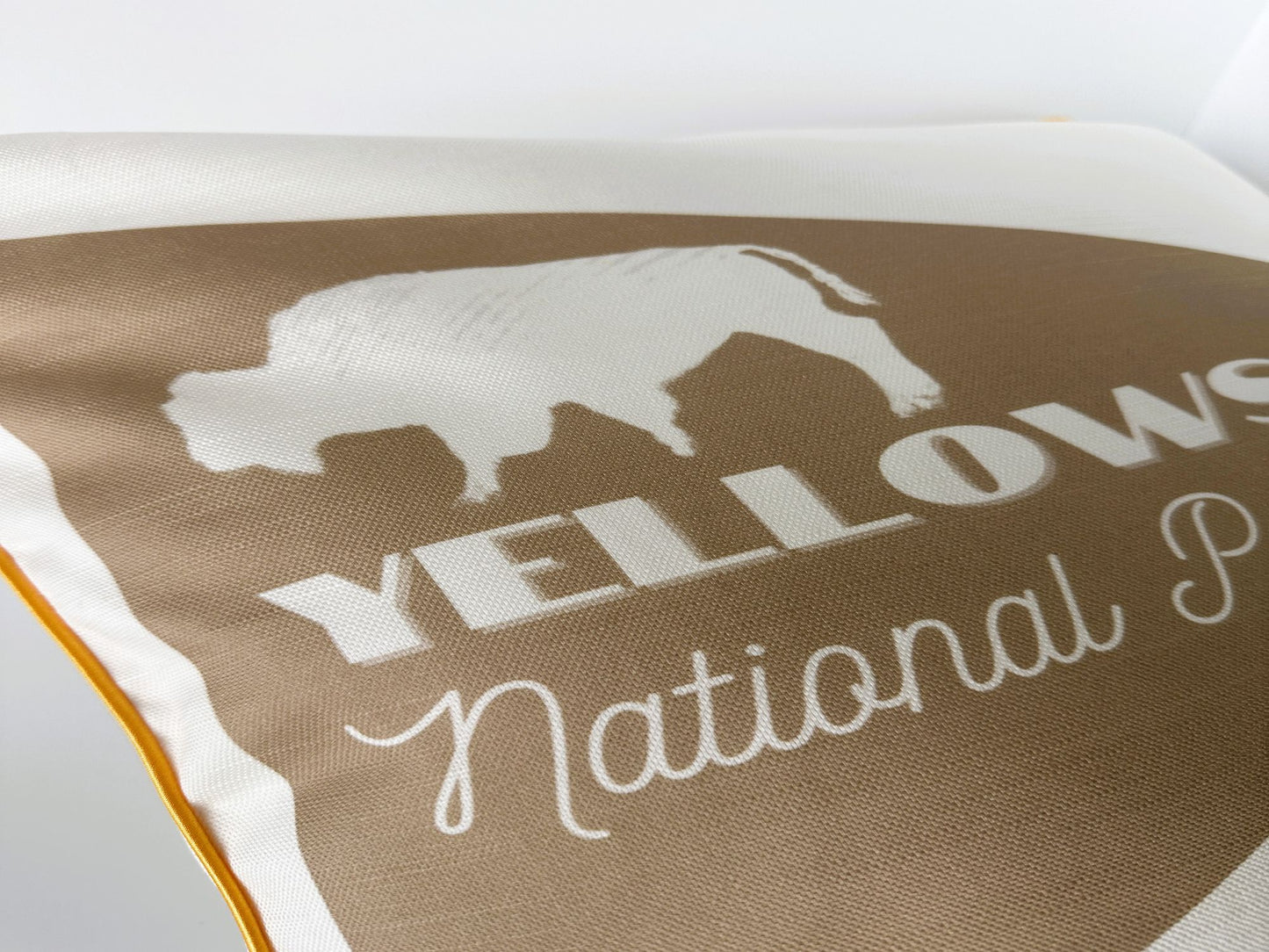 Wyoming Yellowstone National Park Pennant Design Throw Pillow