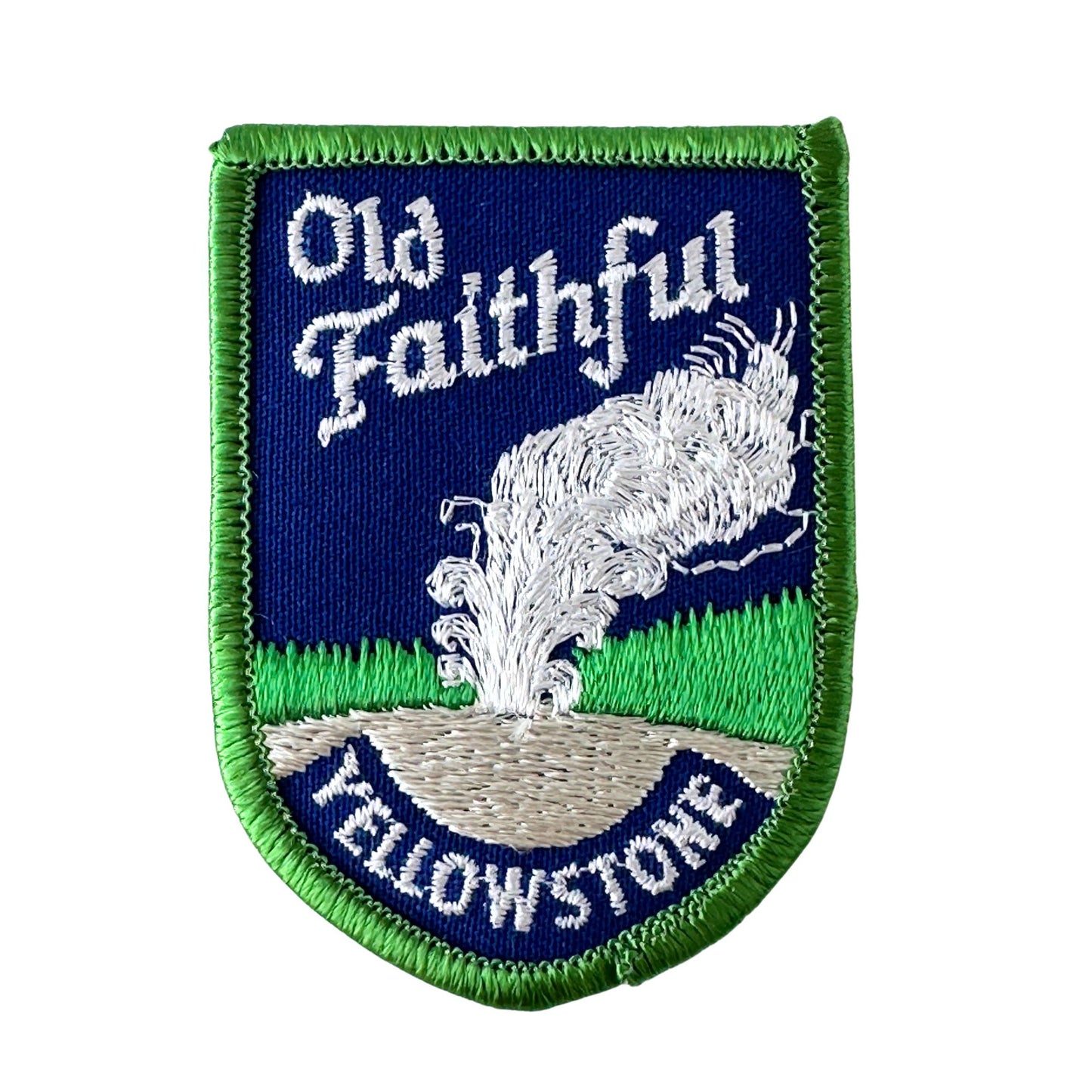 Wyoming Yellowstone Old Faithful Inn Geyser Blue Vintage Patch