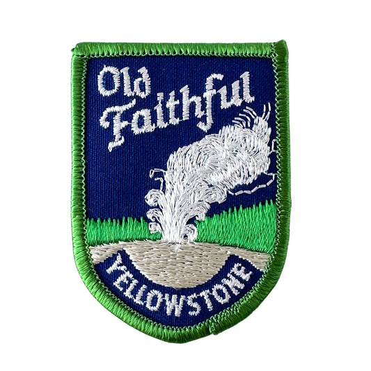 Wyoming Yellowstone Old Faithful Inn Geyser Blue Vintage Patch