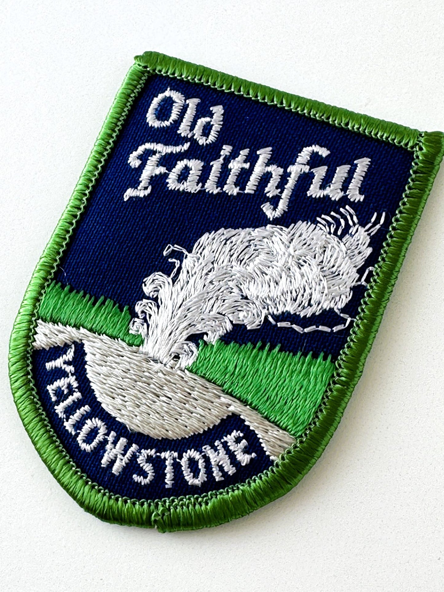 Wyoming Yellowstone Old Faithful Inn Geyser Blue Vintage Patch