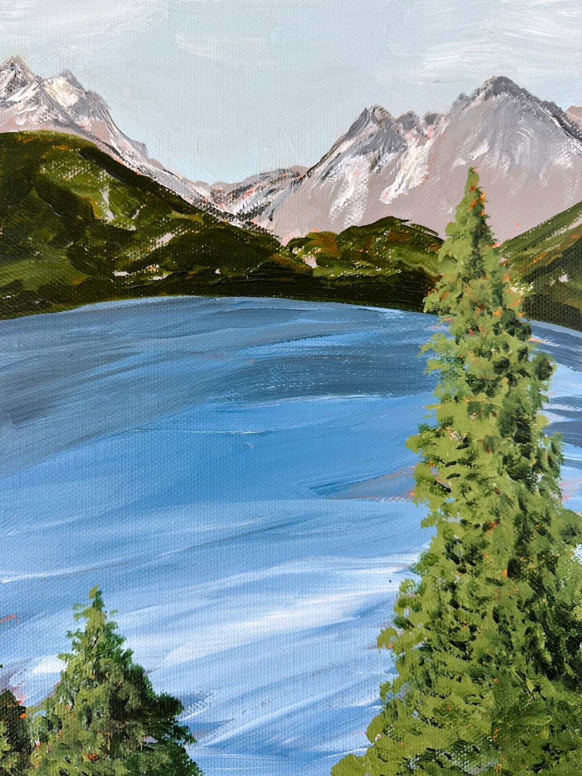 Wyoming Grand Teton National Park Jenny Lake Original Painting on Canvas 11x14 by Nikki Degn Vintage Framed