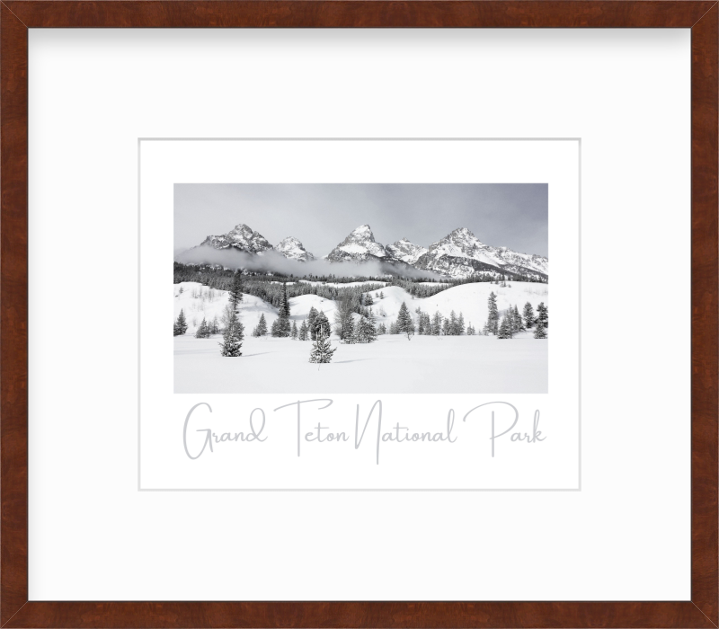 Wyoming Grand Teton National Park in Winter Giclee Travel Style Print