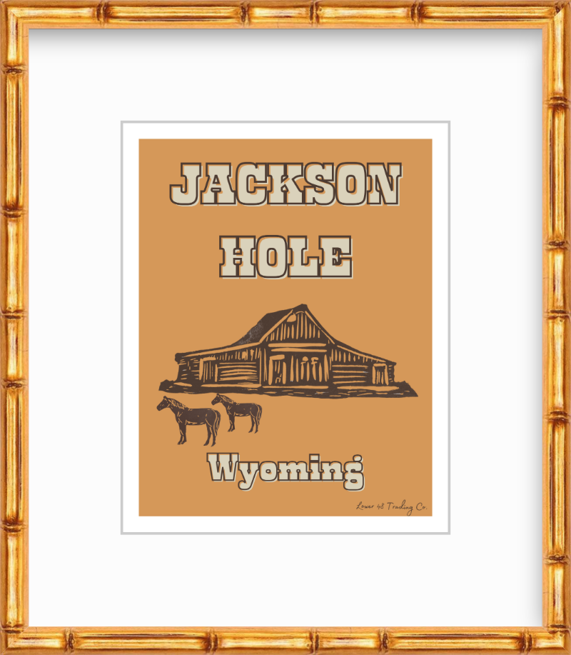 Wyoming Jackson Hole Mormon Row Barn Block Print by Nikki Degn Giclee Art Print
