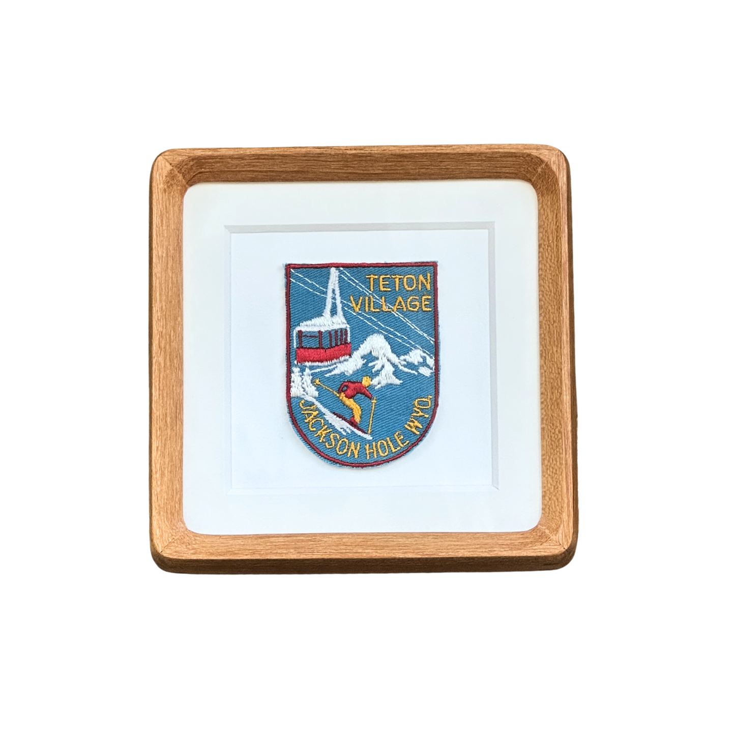 Wyoming Jackson Hole Teton Village Ski Vintage Framed Travel Patch
