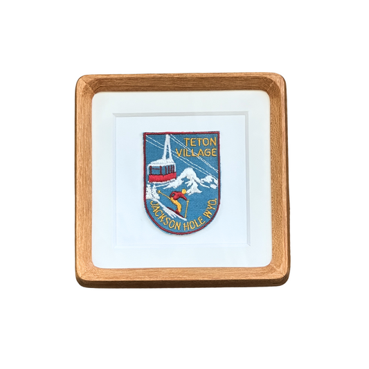 Wyoming Jackson Hole Teton Village Ski Vintage Framed Travel Patch
