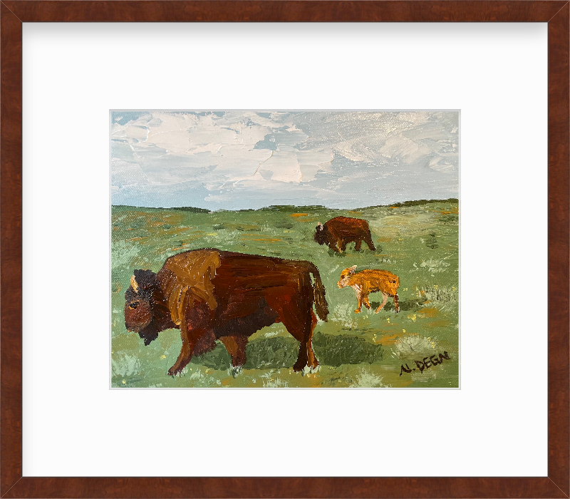 Wyoming Bison Yellowstone National Park Painting Giclee Art Print