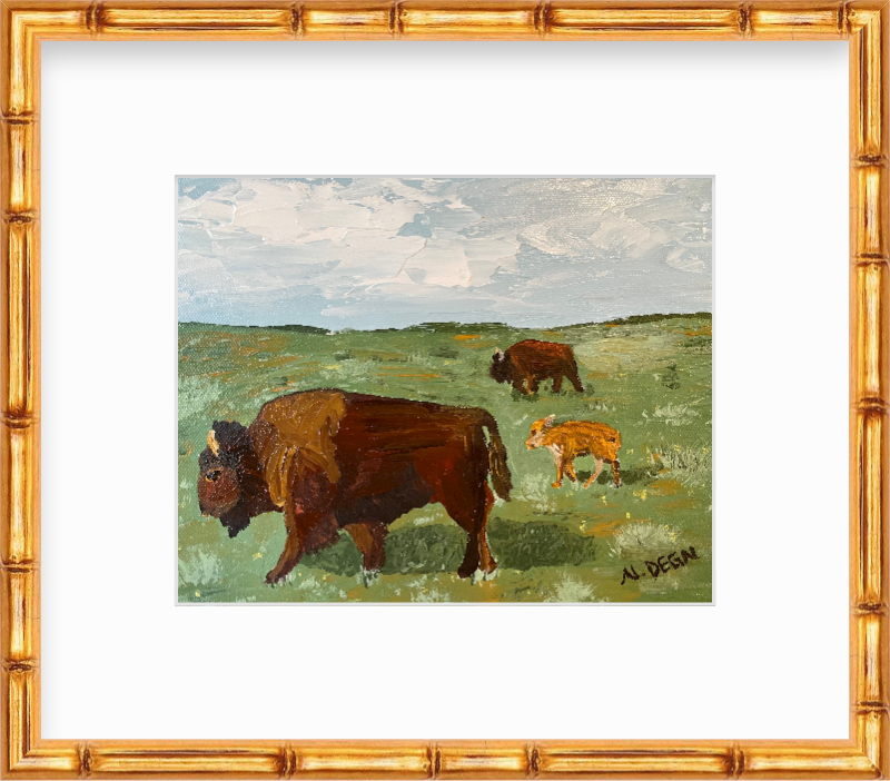 Wyoming Bison Yellowstone National Park Painting Giclee Art Print
