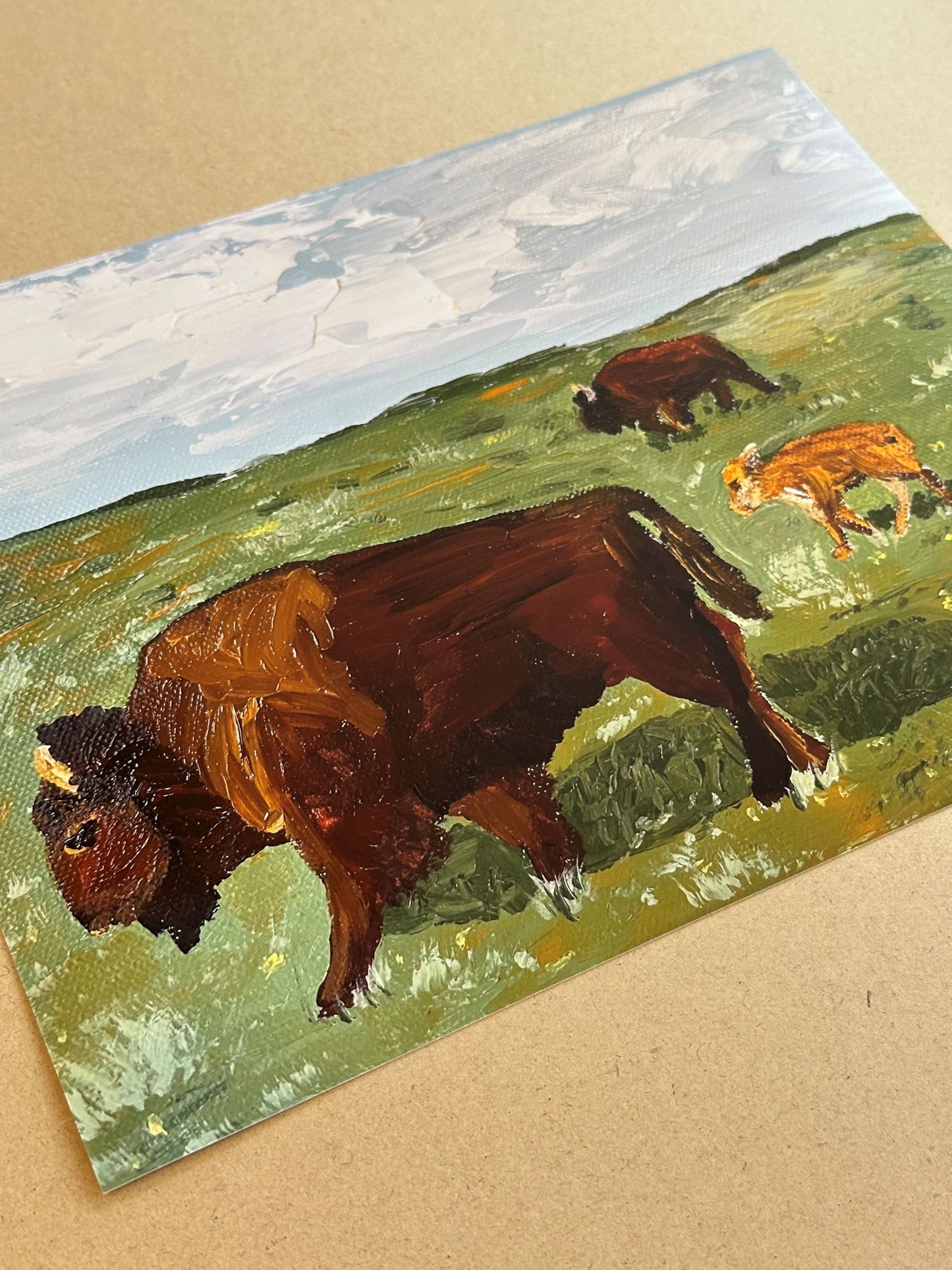 Wyoming Bison Yellowstone National Park Painting Giclee Art Print