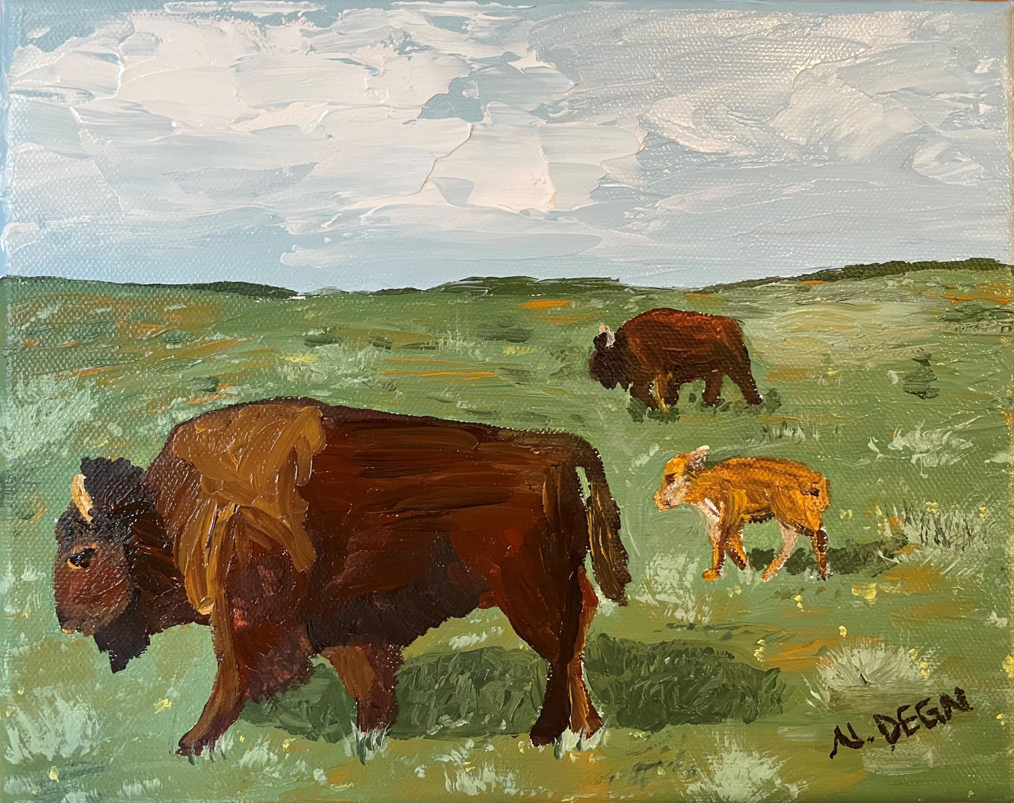 Wyoming Bison Yellowstone National Park Painting Giclee Art Print