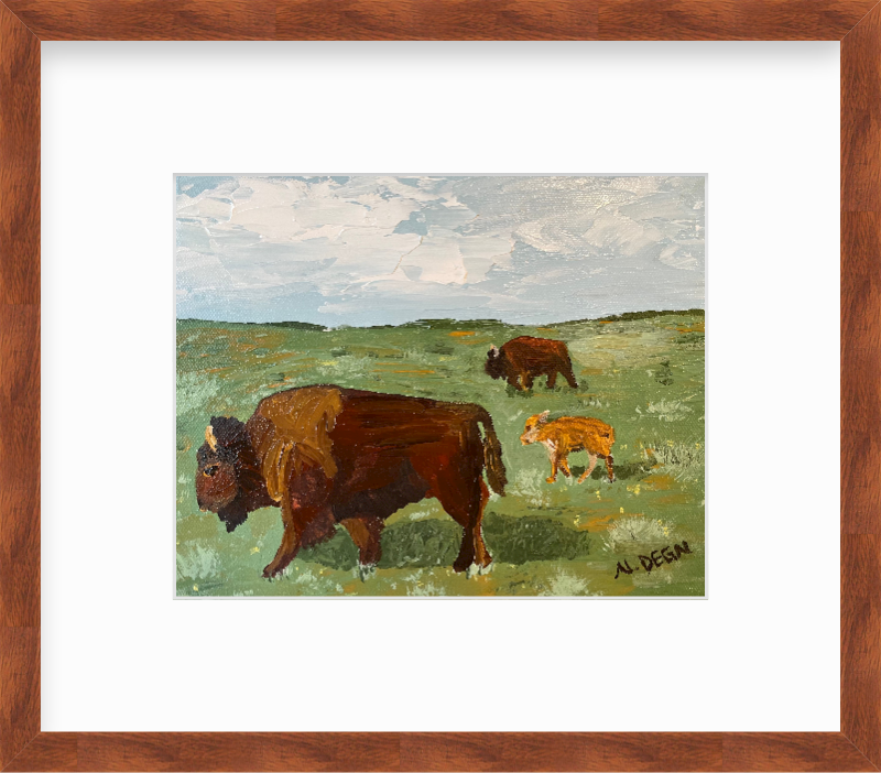 Wyoming Bison Yellowstone National Park Painting Giclee Art Print