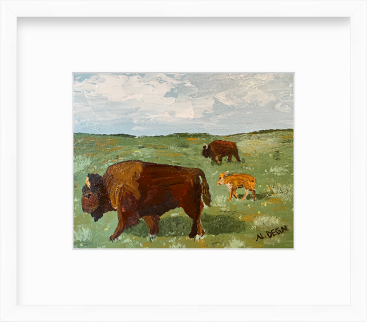 Wyoming Bison Yellowstone National Park Painting Giclee Art Print