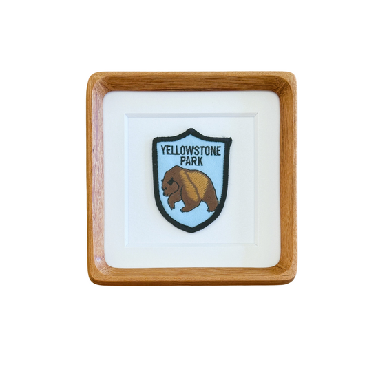 Wyoming Yellowstone National Park Bear Vintage Framed Travel Patch