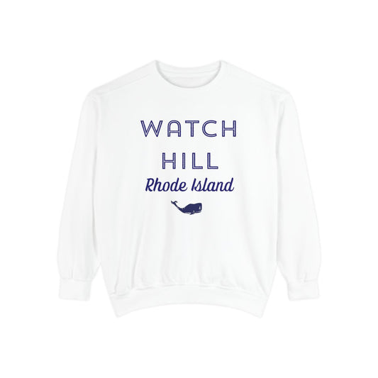 Rhode Island Watch Hill Whale Adult Unisex Sweatshirt White