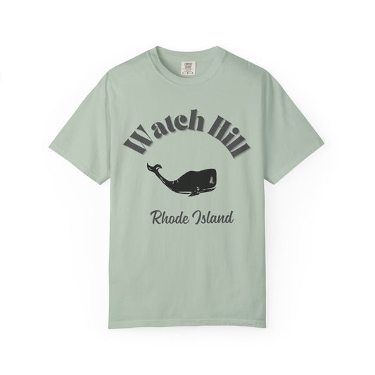 Rhode Island Watch Hill Whale Adult Unisex T-Shirt Bay Green